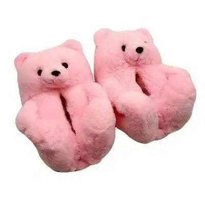 Plush Fur Teddy Bear Slippers